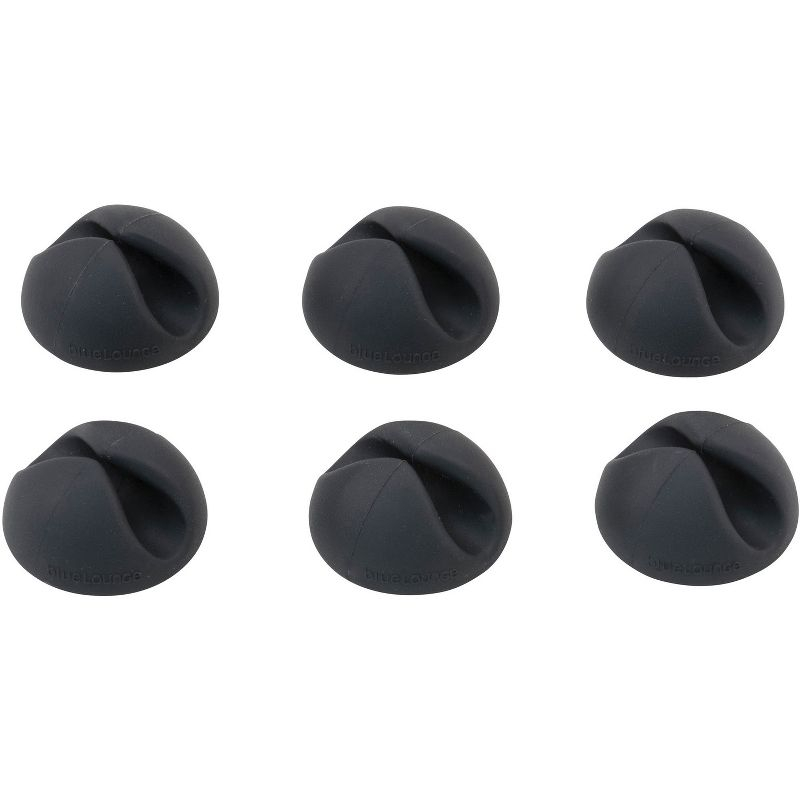 Advantus Cable Clip CableDrop 1-1/10"Wx1-1/10"Lx3/5"H 6/PK Black BLUCDBL