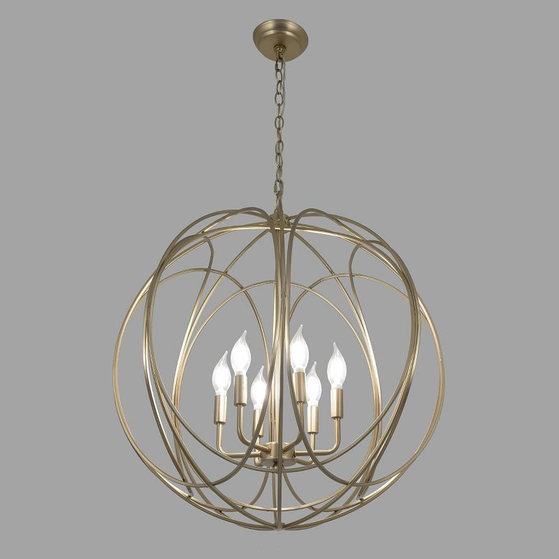 Yosemite Home Decor Brass 6-Light Brass Chandelier
