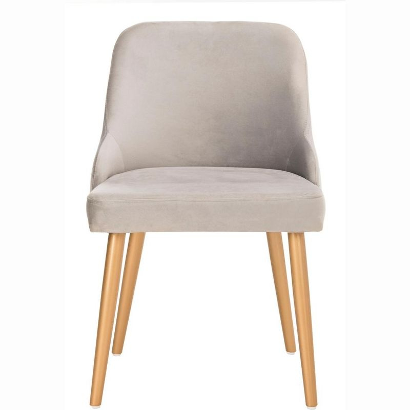 Lulu Upholstered Dining Chair (Set of 2) - Grey/Gold - Safavieh
