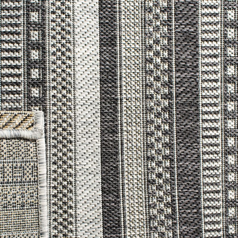 Courtyard CY8784 Power Loomed Indoor/Outdoor Runner Rug - Black/Grey - 2'3"x8' - Safavieh.