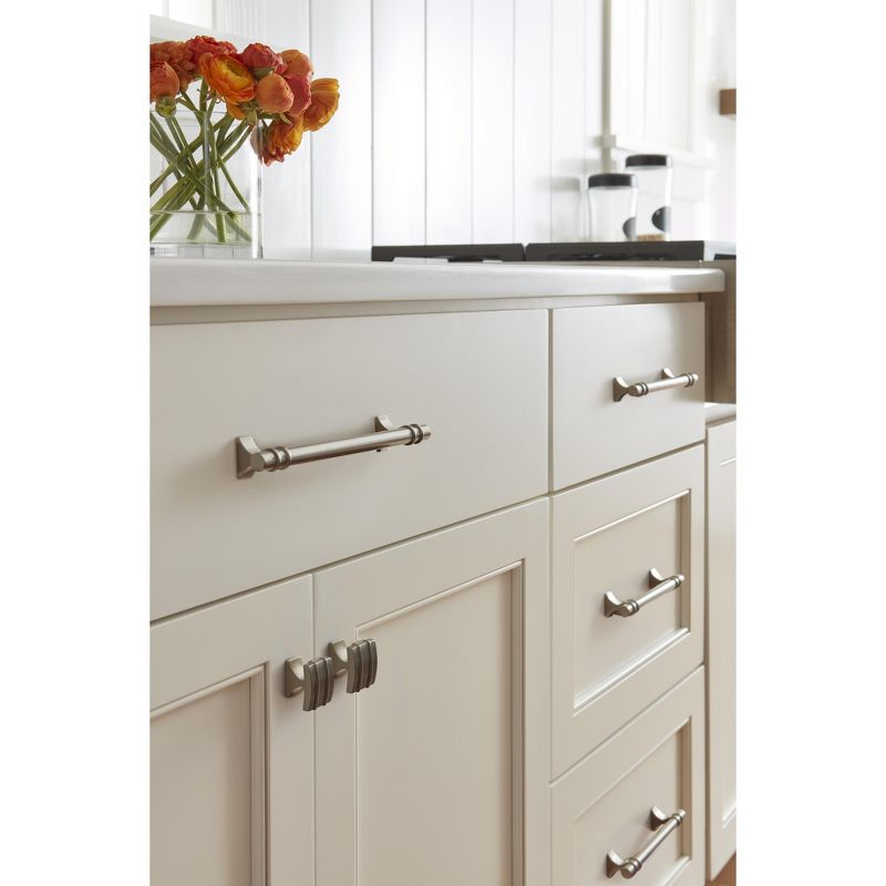 Amerock Davenport 5-1/16 inch (128mm) Center-to-Center Satin Nickel Cabinet Pull