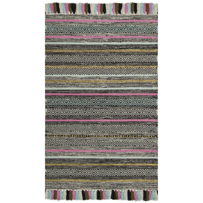 Montauk MTK901 Hand Woven Indoor Accent Rug - Black/Multi - 2'6"x4' - Safavieh.