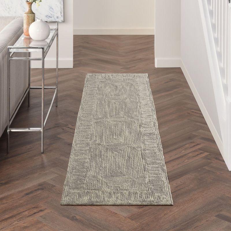 Nourison Vail Contemporary Indoor Area Rug Grey 2'3" x 7'6"