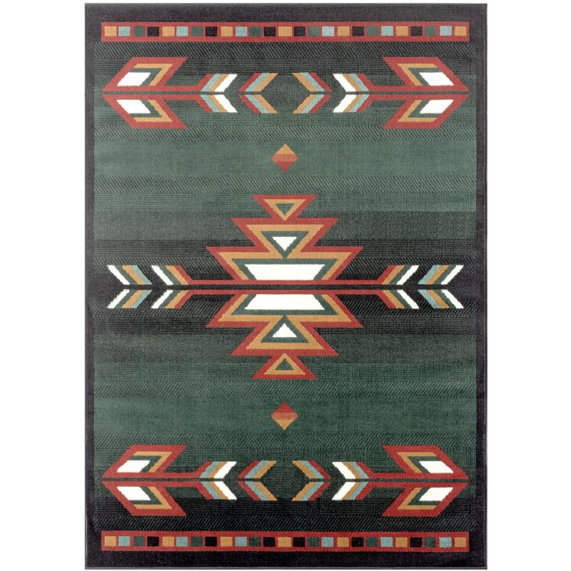 Home Dynamix Premium Sagrada Southwestern Geometric Area Rug Green/Red, 5'2"x7'4"