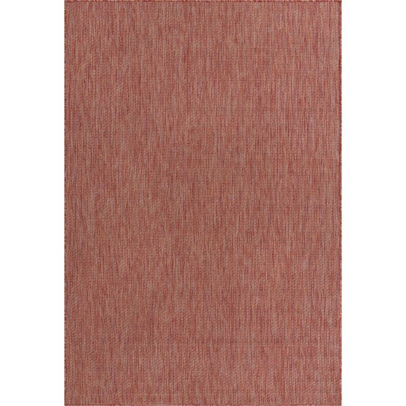 Unique Loom 6' 1 x 9' 0 Rectangle Indoor/Outdoor Solid Rust Red Area Rug