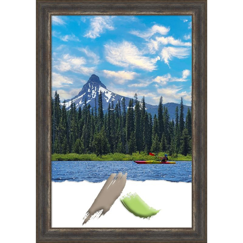 Amanti Art Alta Rustic Char Picture Frame Opening Size 24x36 in.
