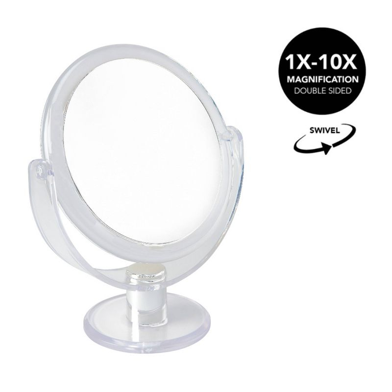 7" Vanity Rubberized 1X-10X Magnification Mirror Clear - Home Details