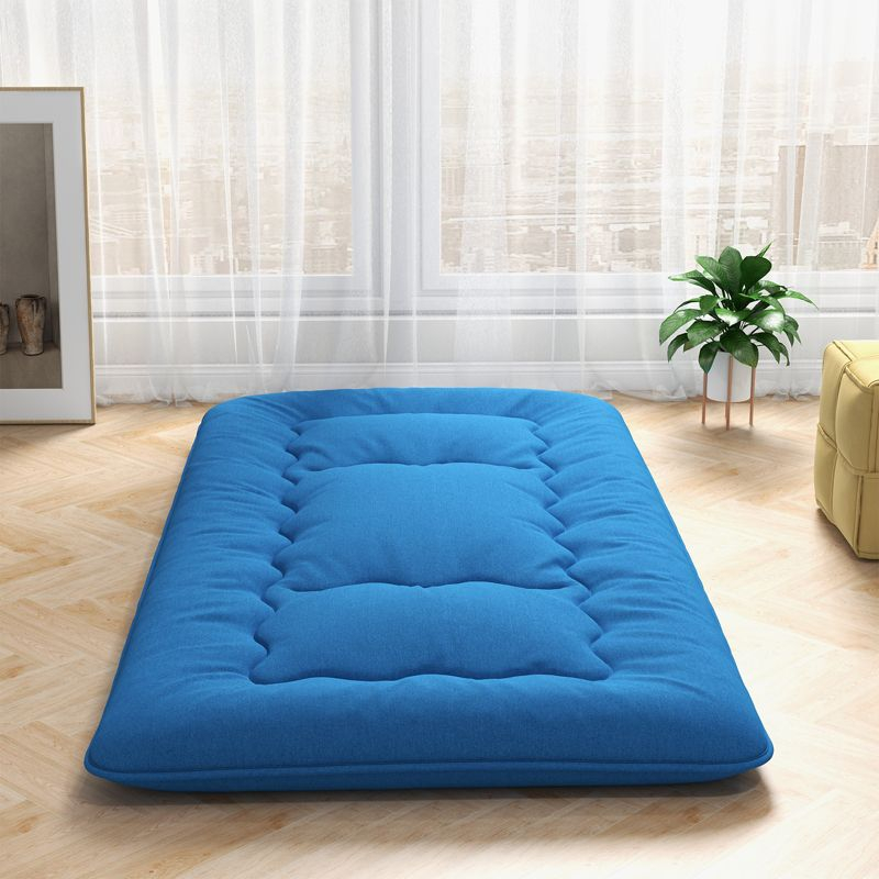 Costway Twin Futon Mattress Japanese Floor Sleeping Pad Washable Cover Carry Bag Blue