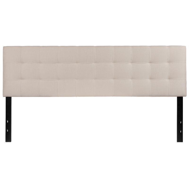 Flash Furniture Bedford Tufted Upholstered King Size Headboard in Beige Fabric
