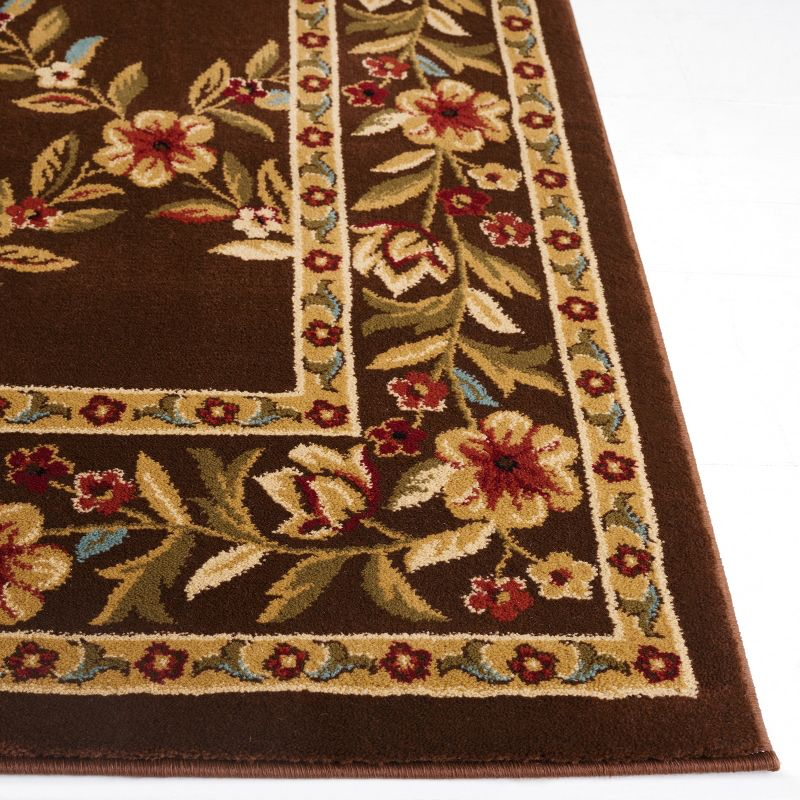 Lyndhurst LNH557 Power Loomed Area Rug - Brown/Brown - 6'7"x9'6" - Safavieh