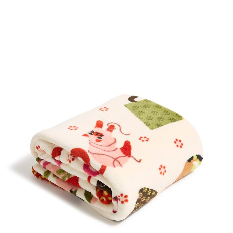 Vera Bradley Women's Outlet Fleece Essential Throw Blanket Herding Cats Seedpearl