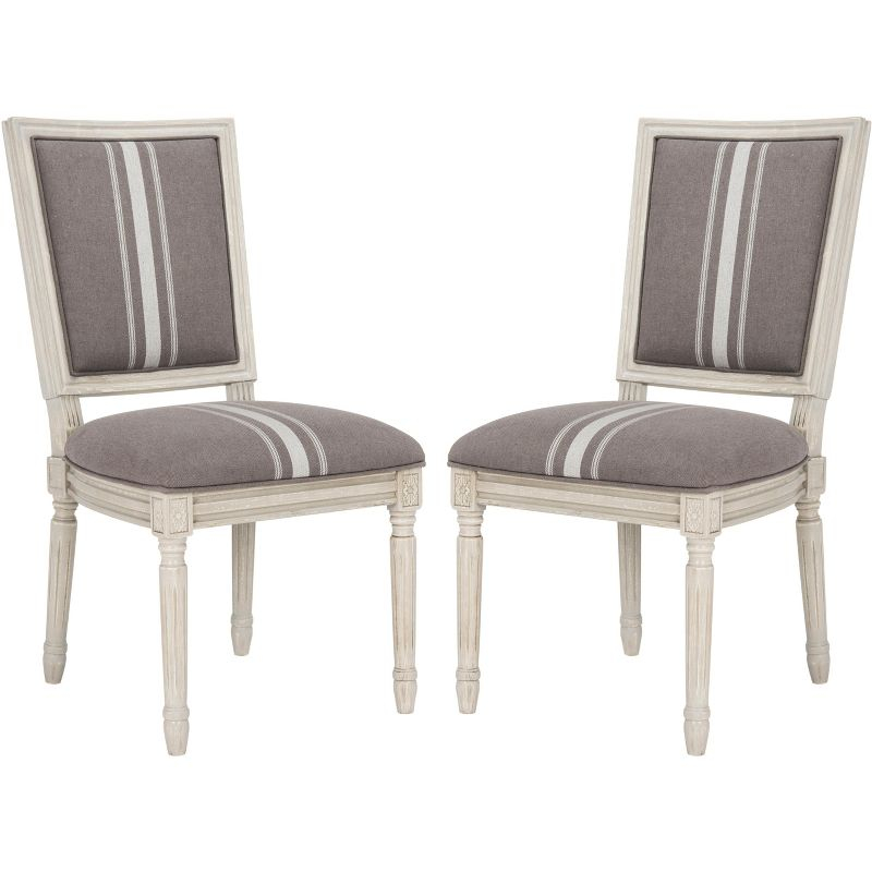 Buchanan 19''H French Brasserie Rectangle Side Chair (Set of 2) - Grey/Beige - Safavieh