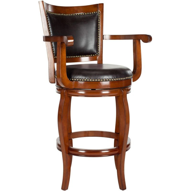 Gitano Swivel Bar Stool - FOX7009 - Walnut/Brown - Safavieh Couture