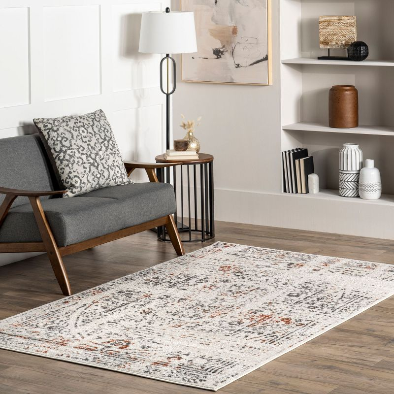 Nuloom Arlena Oriental/Persian 5x8 Indoor Area Rug for Living Room Bedroom Dining Room Kitchen, Red/Ivory