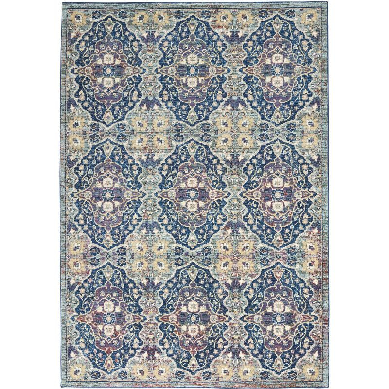 Nourison Global Vintage GLB16 Indoor only Area Rug - Navy Multicolor 4' x round