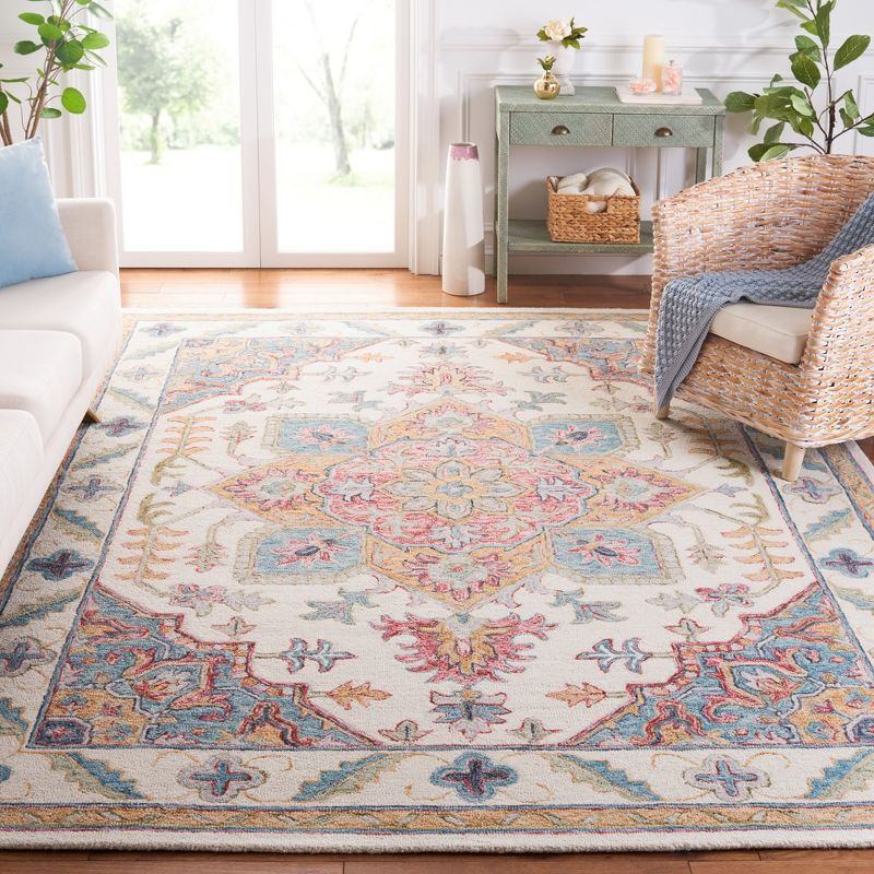 Metro MET352 Hand Tufted Indoor Area Rug - Ivory/Rust - 8'x10' - Safavieh