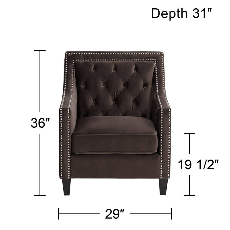 Elements Classic Chocolate Brown Tufted Armchair