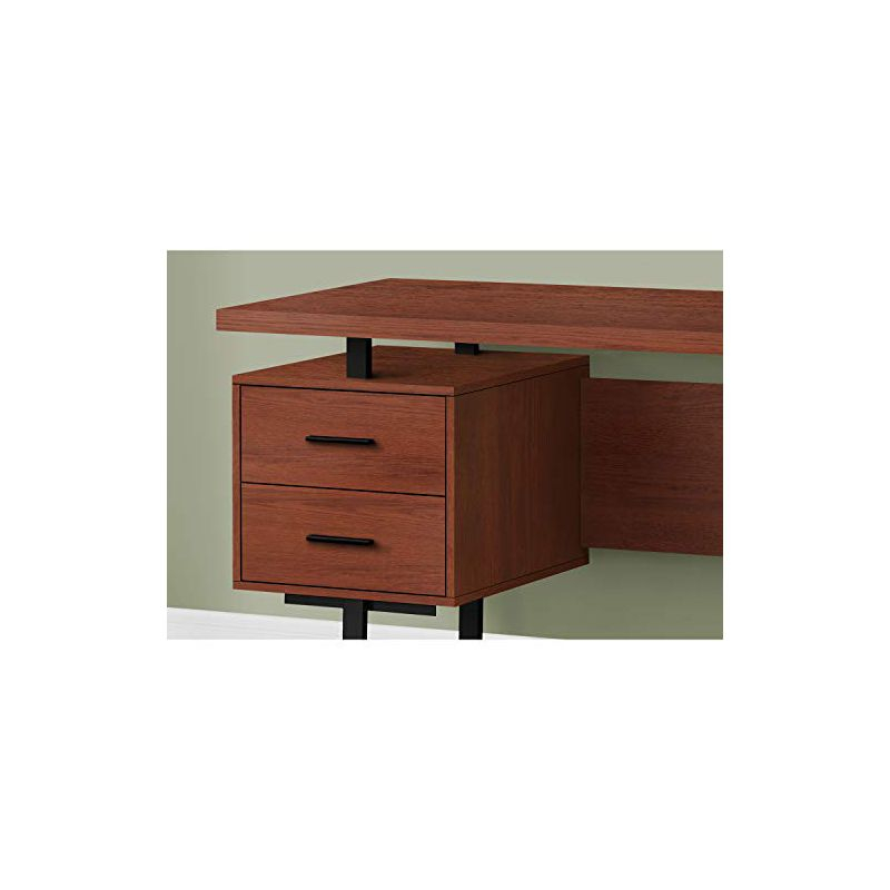 Monarch Specialties Computer Desk Home Office Laptop Left Right Set-Up Storage Drawers 60InchL Work Metal Laminate Brown Black Contemporary Modern