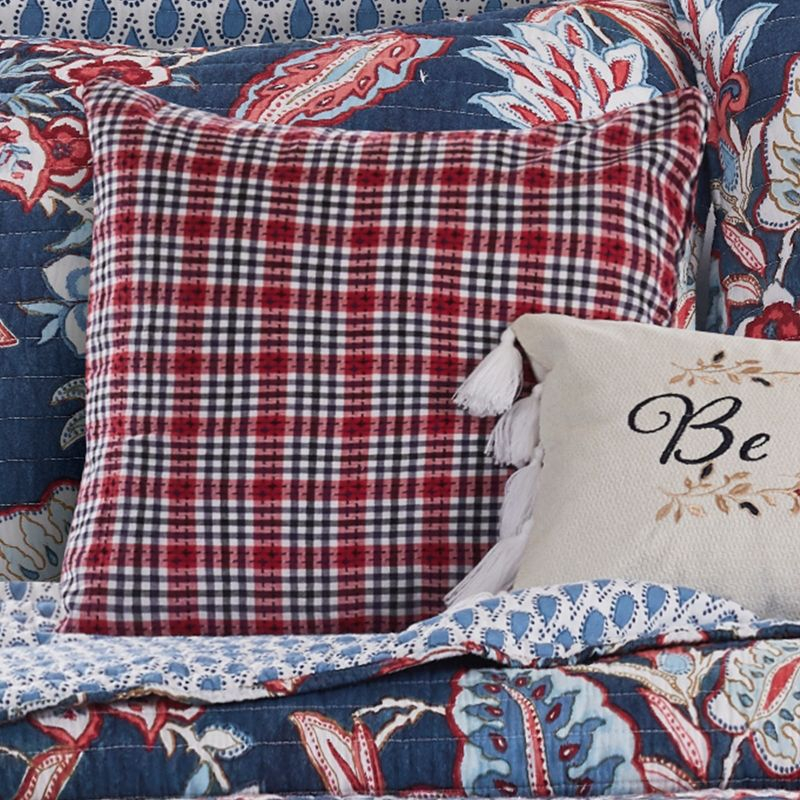 Americana Plaid Stitched Decorative Pillow - Levtex Home