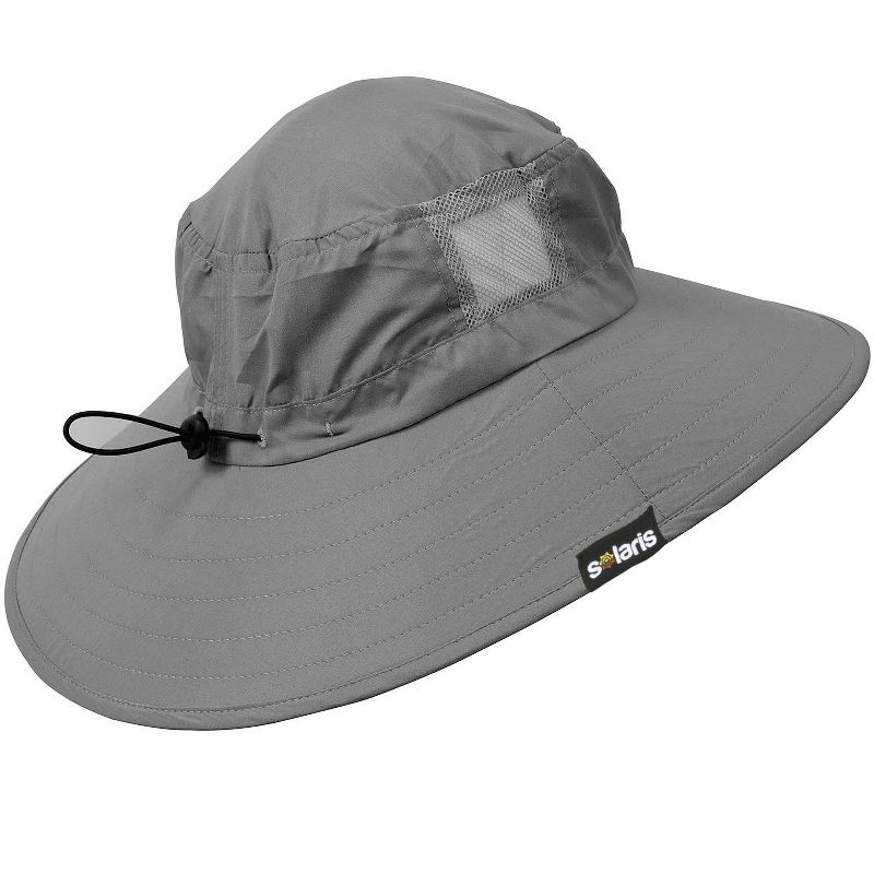 Solaris Unisex Wide Brim UV Sun Protection Hat for Adults, Suit for Outdoor Garden Hiking Safari Beach Travel, Gray