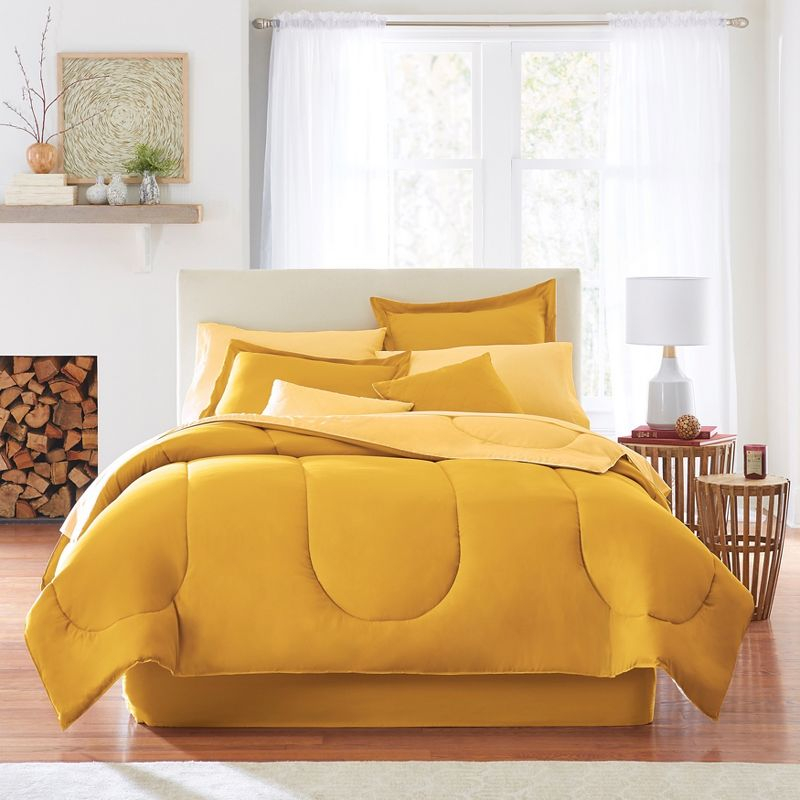 BrylaneHome BH Studio Reversible Comforter - Queen, Taupe Ivory