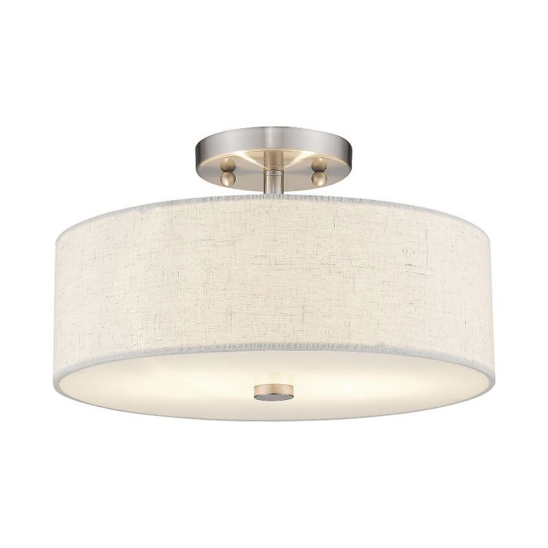 Livex Lighting Meridian 2 - Light Semi-Flush Mount in  Brushed Nickel