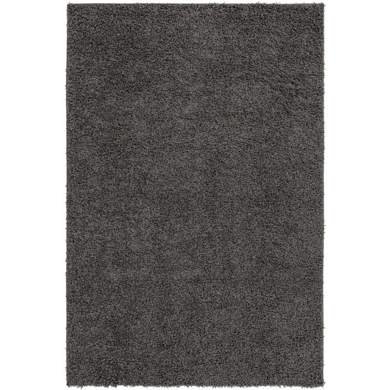 Unique Loom 6' 1 x 9' 0 Solid Shag Graphite Gray Area Rug