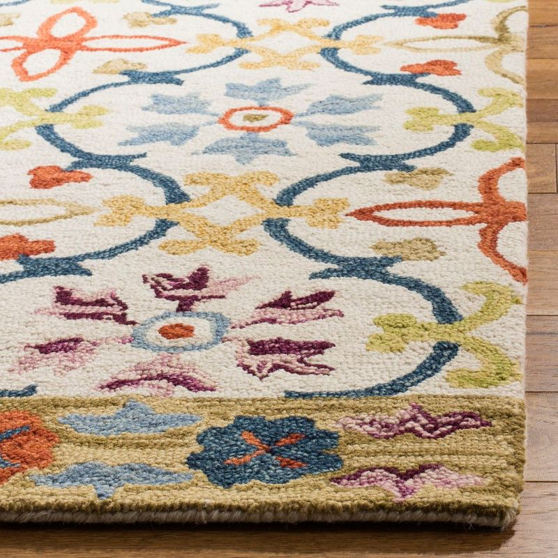 Suzani SZN310 Hand Hooked Indoor Area Rug - Ivory/Multi - 5'x8' - Safavieh.