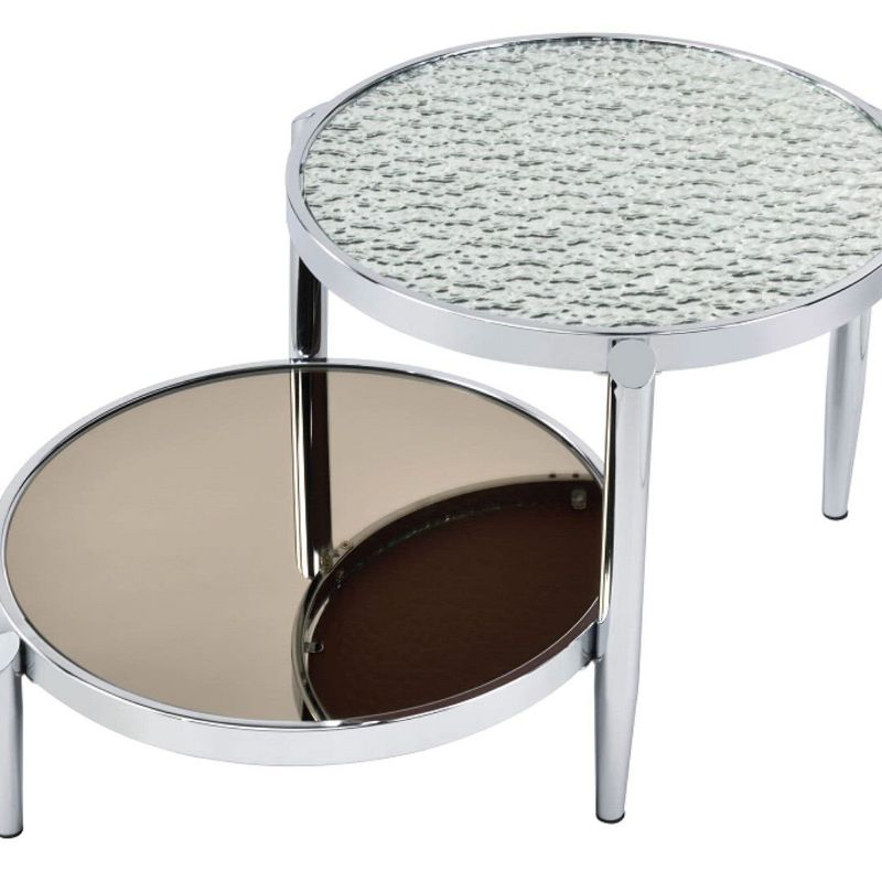 Acme Furniture Abbe Coffee Glass Table Chrome Finish