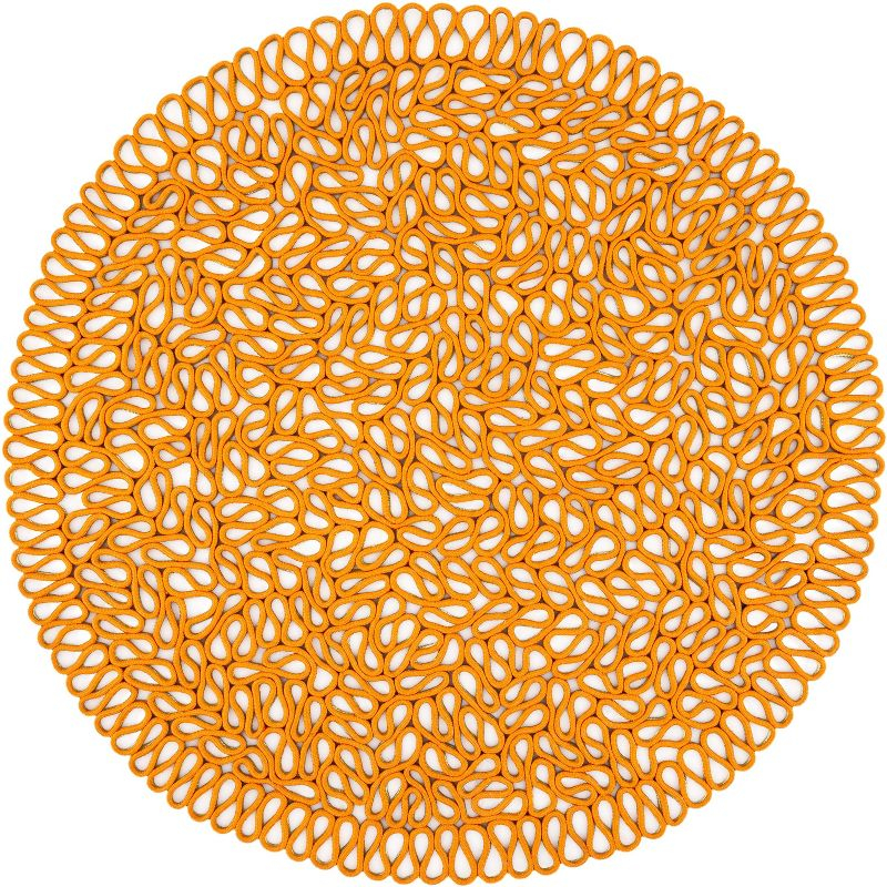 Novelty NOV701 Hand Knotted Area Rug - Orange/Green - 6' Round - Safavieh.