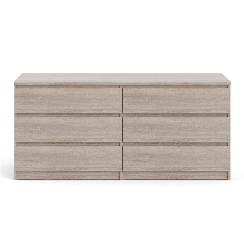 Wood Scottsdale 6 Drawer Double Dresser in Truffle Brown-Tvilum