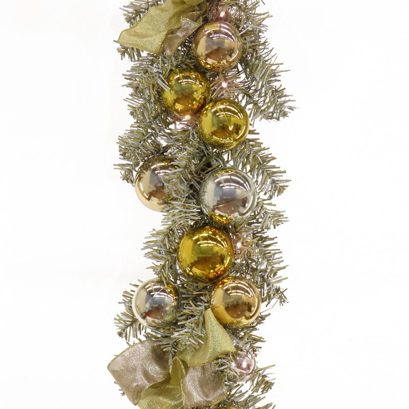 9' Prelit Gold Ornament Metallic Garland - National Tree Company