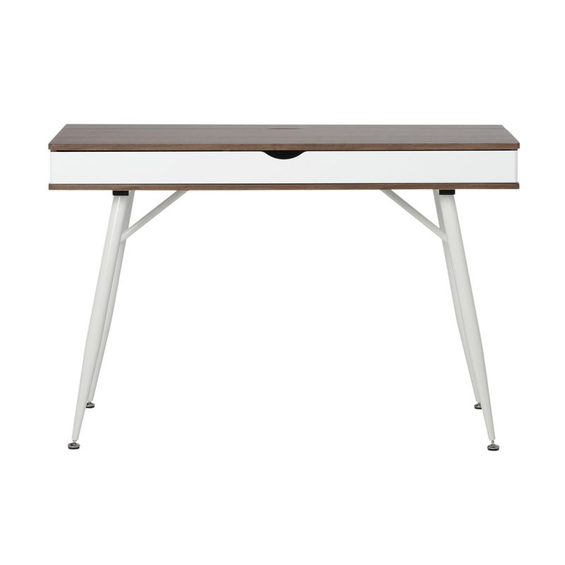 Alcove Writing Desk Chestnut - Calico Designs: Metal Frame, MDF Surface, Mid-Century Modern Style