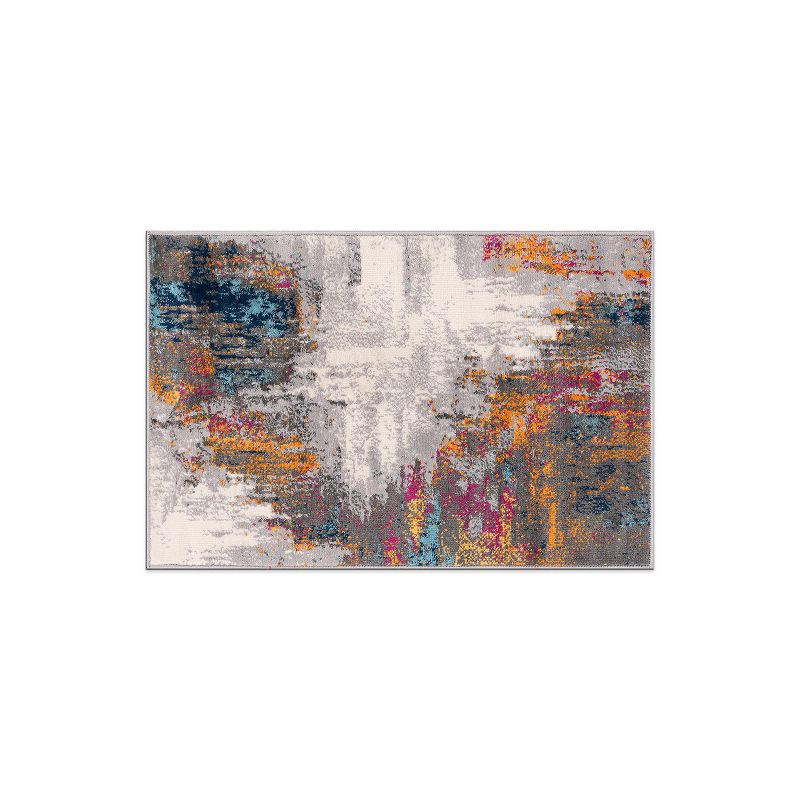 World Rug Gallery Bari Contemporary Abstract Art Area Rug - Multi 2'x3'