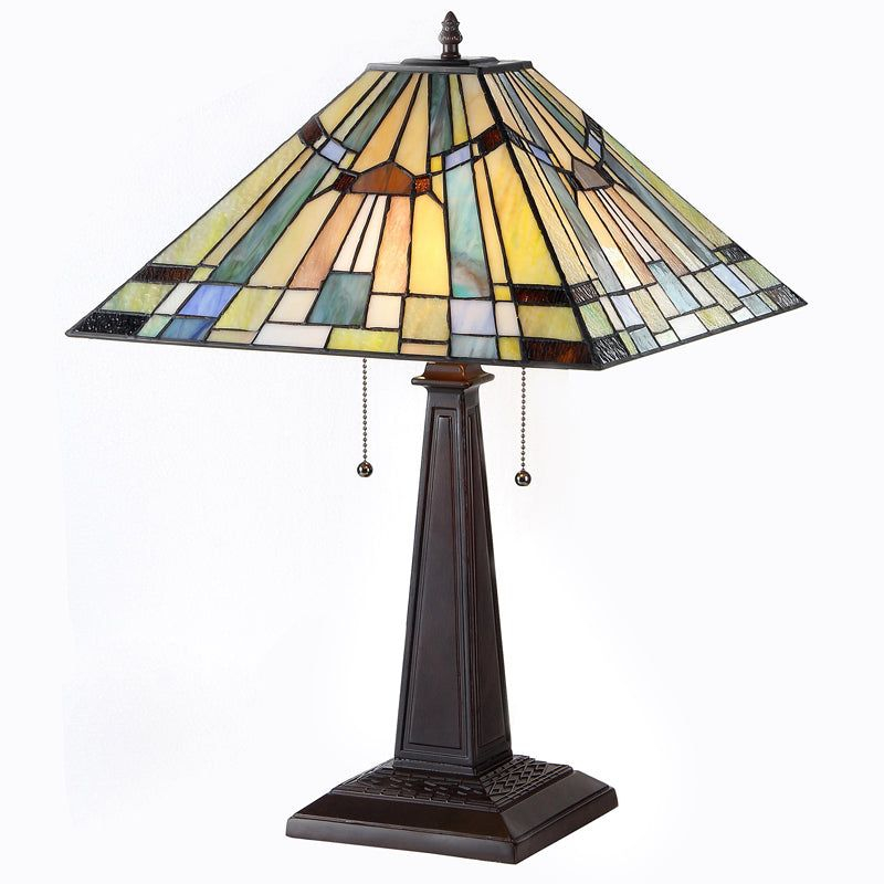 Chloe Lighting CH33293MS16-TL2 Tiffany-style 2 Light Mission Table Lamp 16" Shade