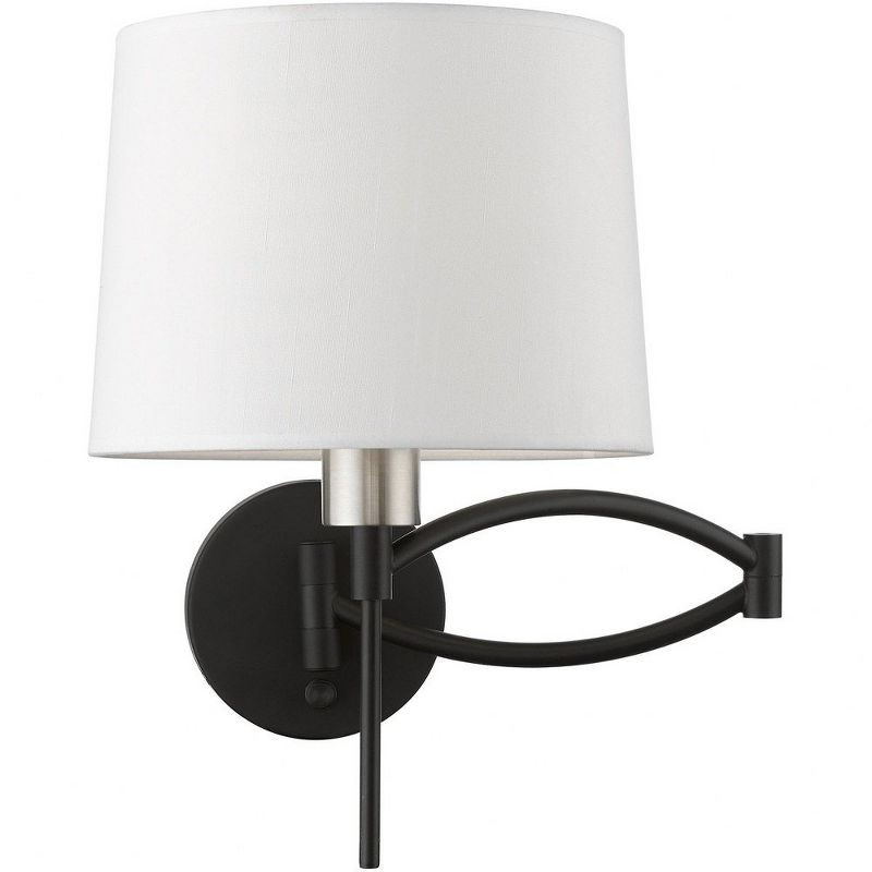Livex Lighting 1 - Light Wall Light in  Black/Brushed Nickel