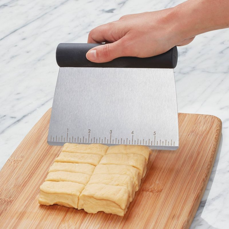 KitchenAid All Purpose Scraper: Black, Dishwasher-Safe, Rubberized Handles, Food & Pastry Scraper, Stainless Steel