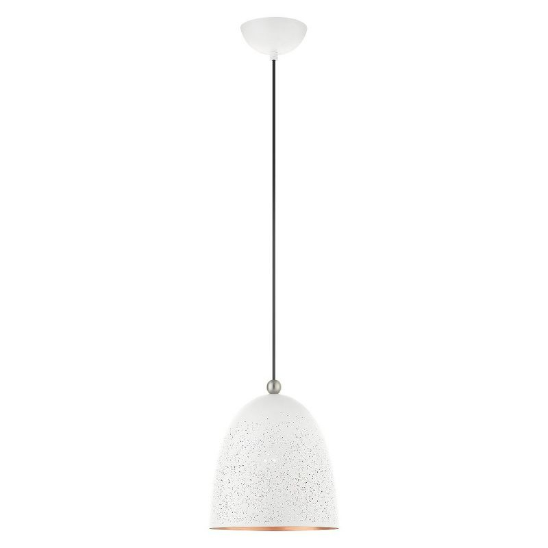 Livex Lighting Arlington 1 - Light Pendant in  White/Brushed Nickel