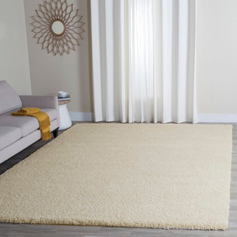 Santa Monica Shag SGN725 Power Loomed Indoor Area Rug - Ivory - 9'x12' - Safavieh