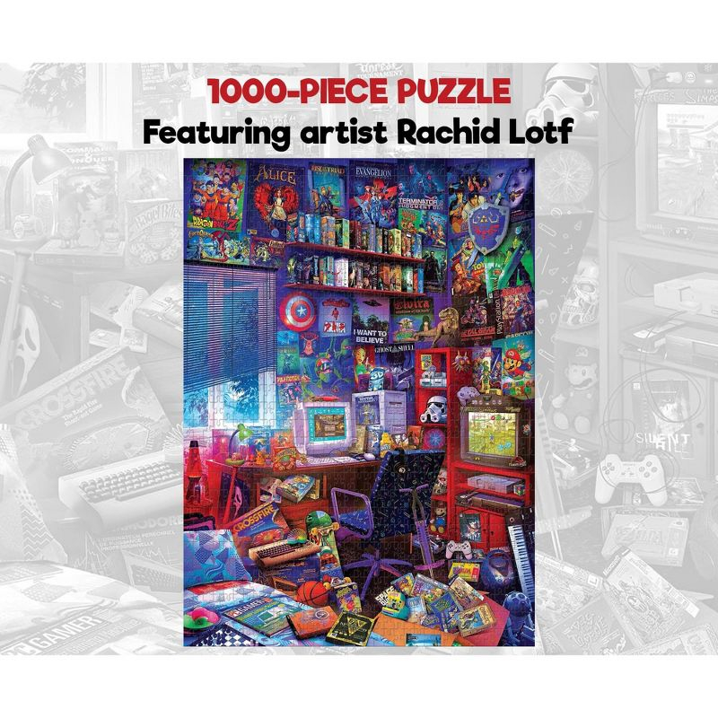 Toynk '80s Game Room Pop Culture 1000 Piece Jigsaw Puzzle By Rachid Lotf