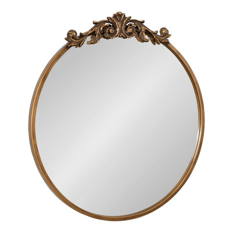Kate and Laurel Arendahl Metal Round Mirror, 24" Diameter, Gold