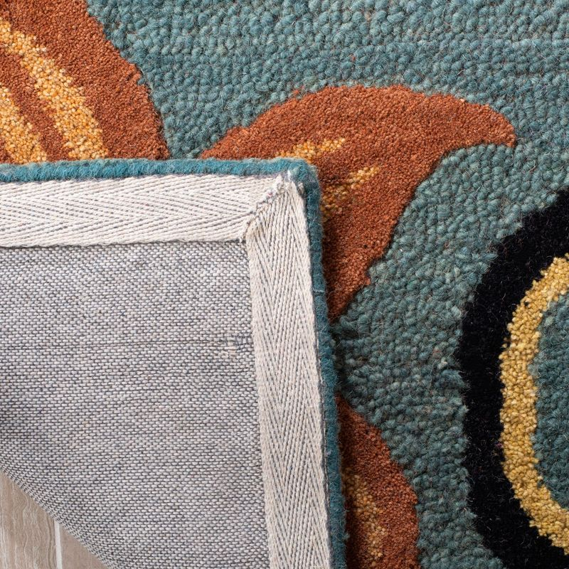 Blossom BLM679 Hand Hooked Runner Rug - Blue/Multi - 2'3"x8' - Safavieh.
