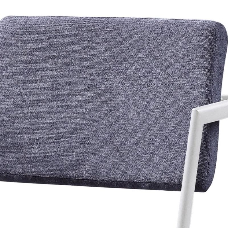 Cargo 24" Counter Height Barstool Gray Fabric and White - Acme Furniture: Cotton Upholstery, Metal Frame, Adjustable Height