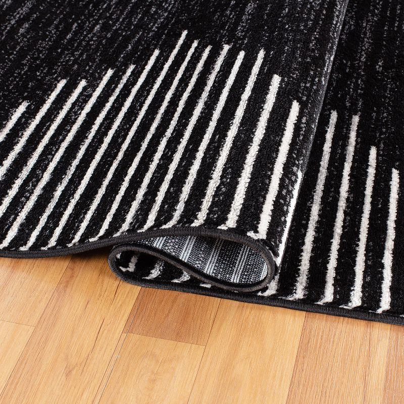 World Rug Gallery Bohemian Stripe Area Rug - Black 5' x 7'