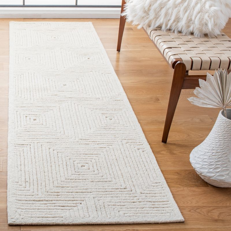 Textural TXT102 Hand Tufted Indoor Runner Rug - Ivory - 2'3"x10' - Safavieh