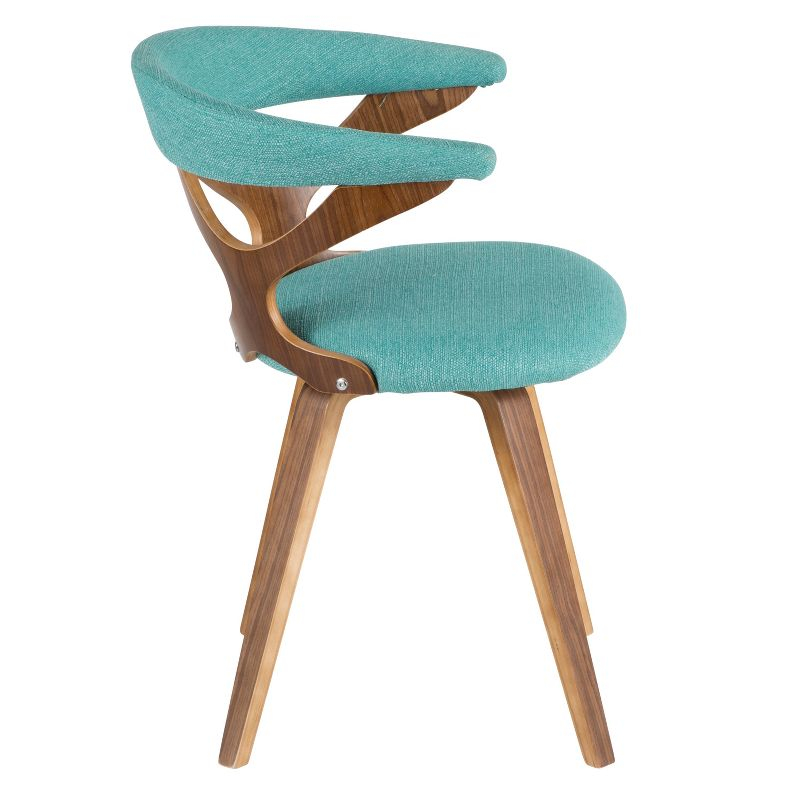 Gardenia Mid-Century Modern Dining Accent Chair with Swivel Teal - LumiSource: Upholstered, Wood Legs, No Assembly Required