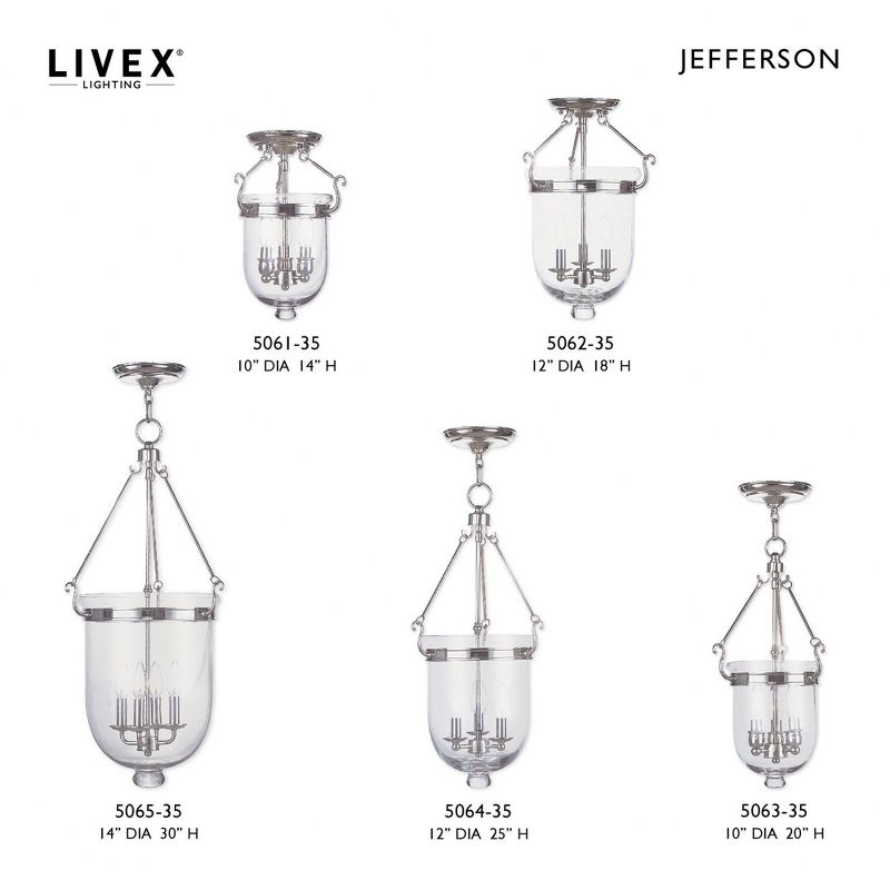 Livex Lighting Jefferson 3 - Light Flush Mount in  Polished Nickel