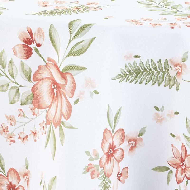 The Lakeside Collection Zippered Outdoor Umbrella Hole Tablecloths - Terracotta Floral 60" x 84"