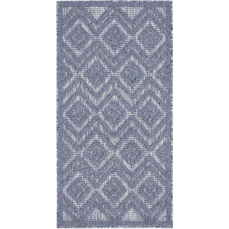 Nourison Versatile 2' x 4' Denim Blue Indoor Outdoor Rug