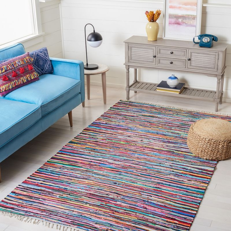 Rag Area Rug RAR128 Hand Woven Area Rug - Multi - 8'x10' - Safavieh.